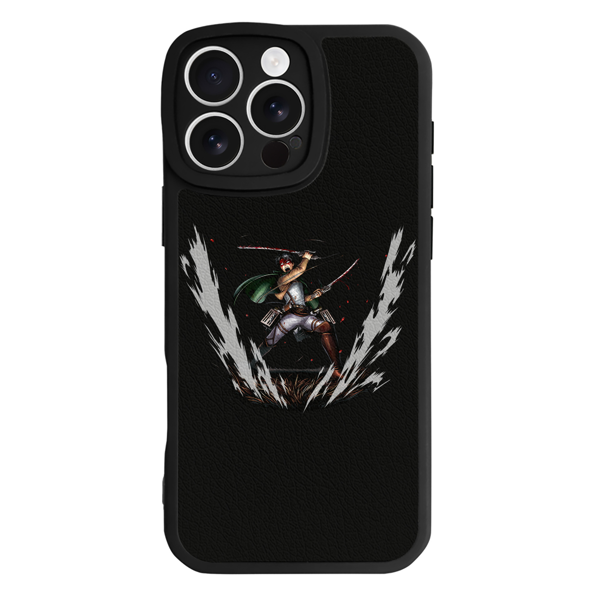 （画像用） 進撃の巨人 リヴァイ·アッカーマン Attack on Titan Levi Ackerman 【iPhone 16シリーズ対応】シリコンスマホケース（レザー調） 材質：シリコン